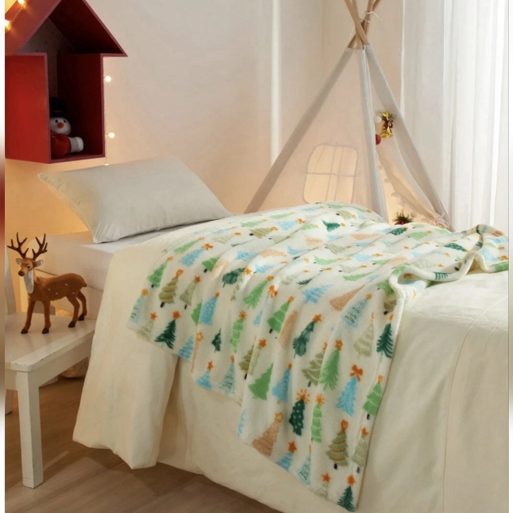 Parent's Choice Trees Plush Baby Blanket, White